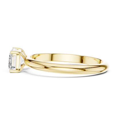 Emerald Lab Grown Diamond Solitaire Engagement Ring
