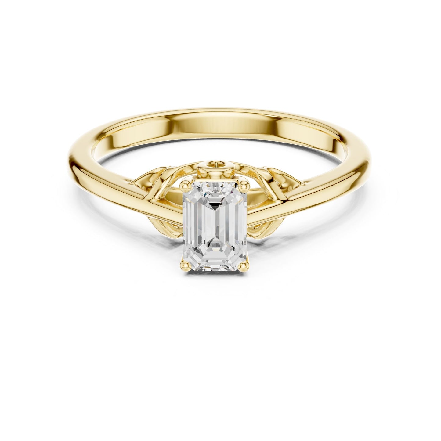 Emerald Lab Grown Diamond Solitaire Engagement Ring