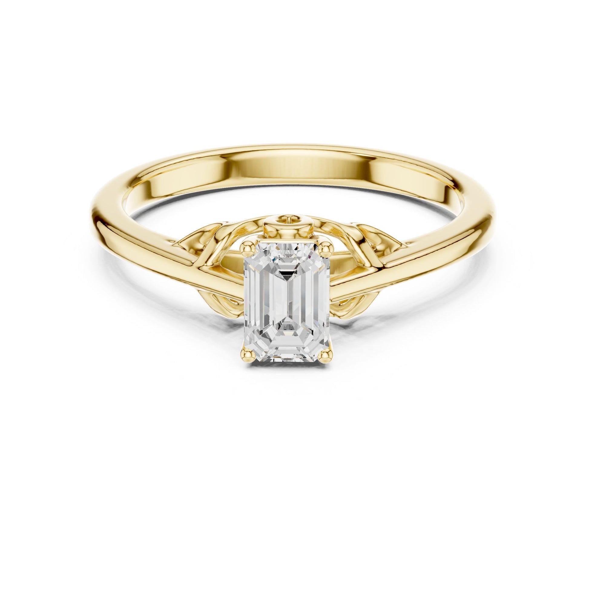 Emerald Lab Grown Diamond Solitaire Engagement Ring