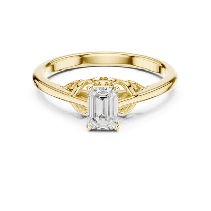 Emerald Lab Grown Diamond Solitaire Engagement Ring