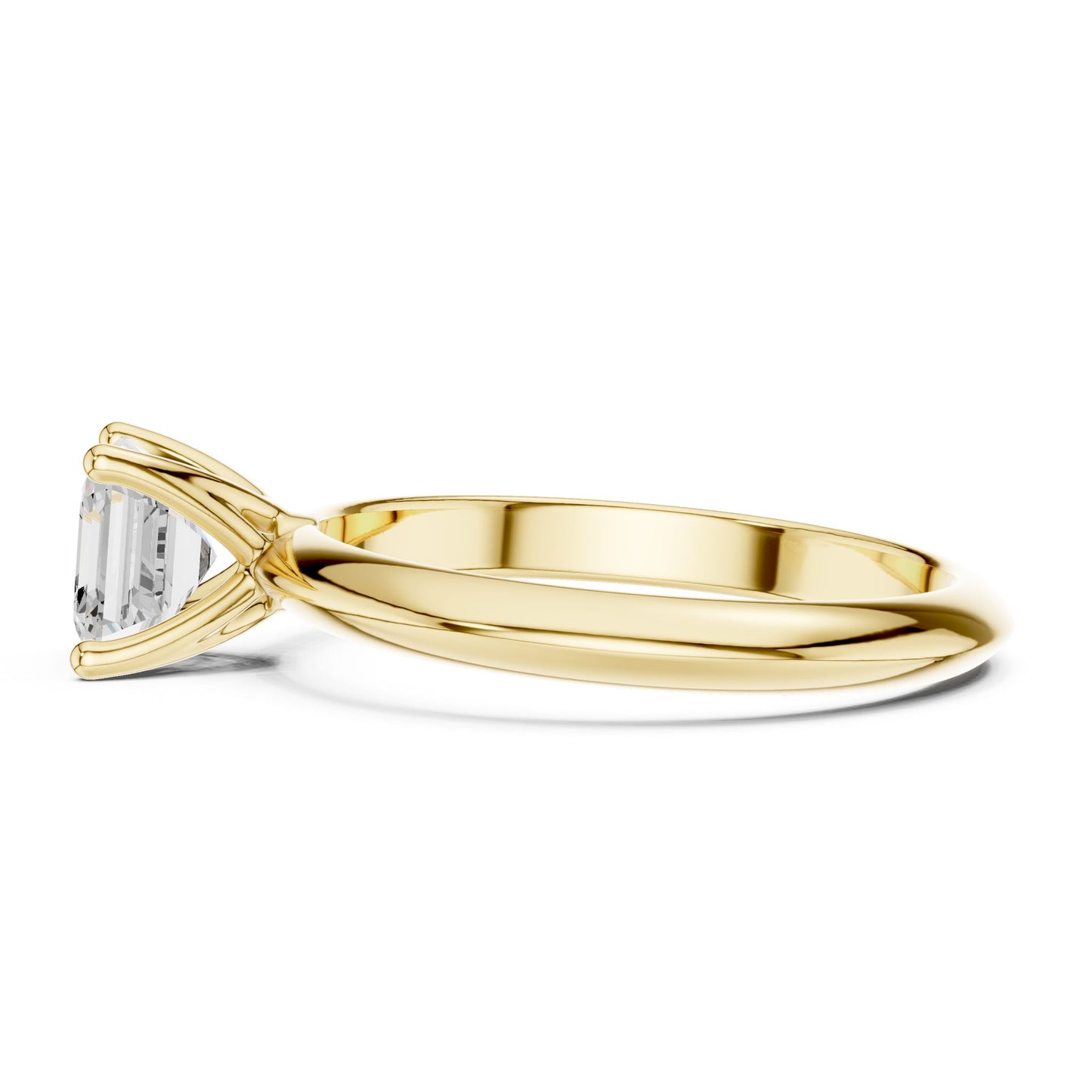 Emerald Lab Grown Diamond Solitaire Engagement Ring