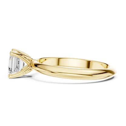 Emerald Lab Grown Diamond Solitaire Engagement Ring