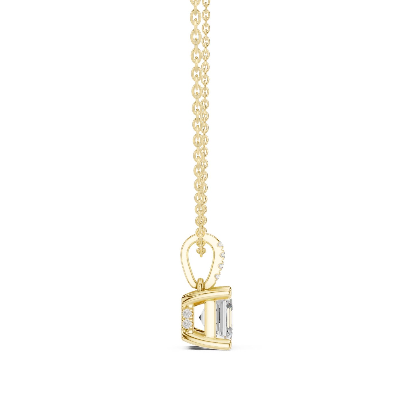 Emerald Lab Grown Diamond Pendant