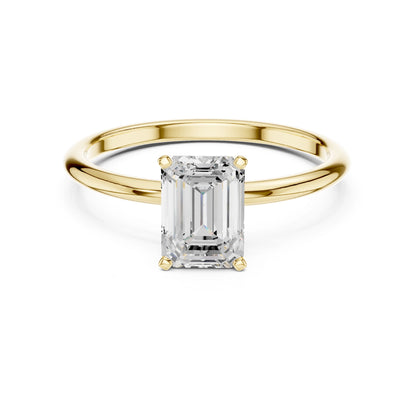 Emerald Lab Grown Diamond Solitaire Engagement Ring