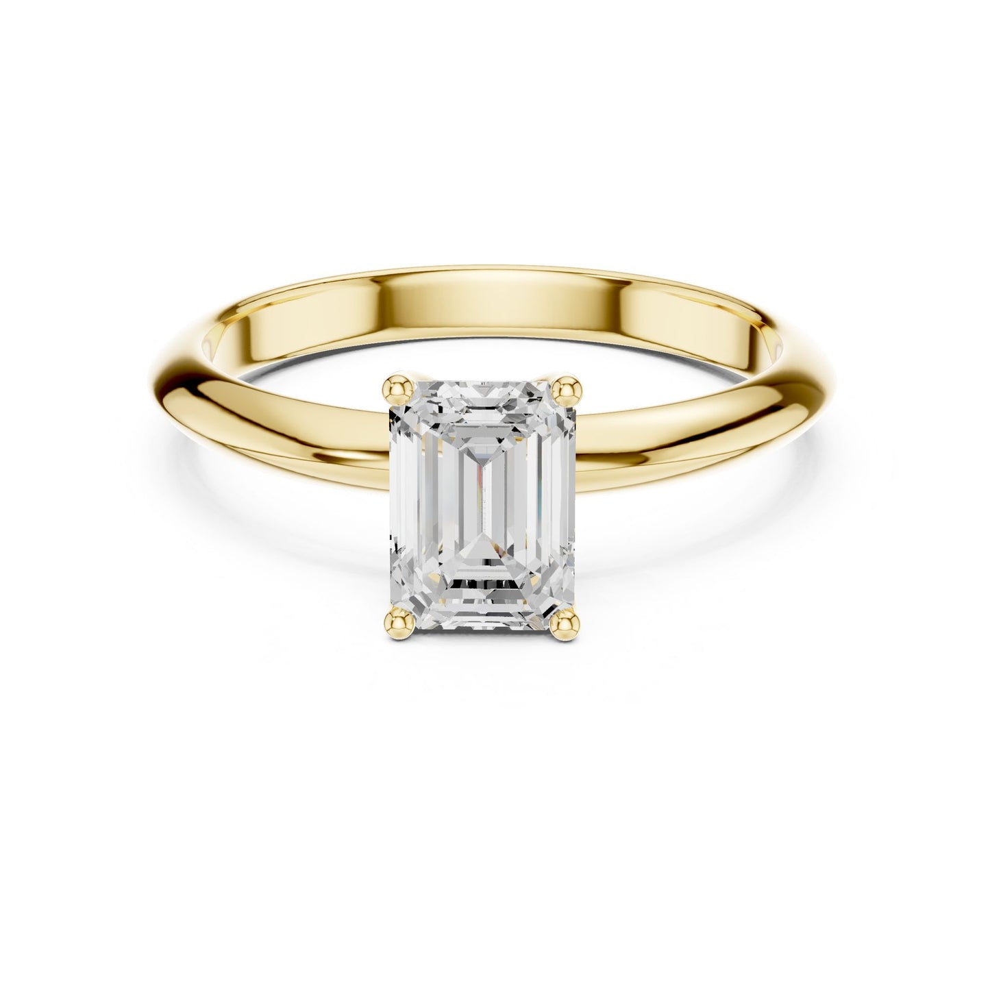 Emerald Lab Grown Diamond Solitaire Engagement Ring