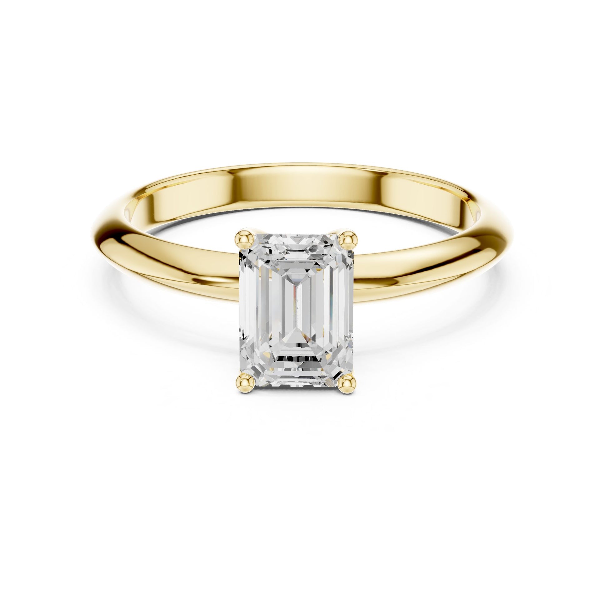 Emerald Lab Grown Diamond Solitaire Engagement Ring