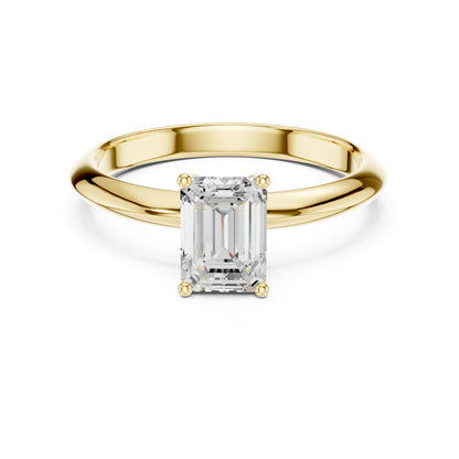 Emerald Lab Grown Diamond Solitaire Engagement Ring