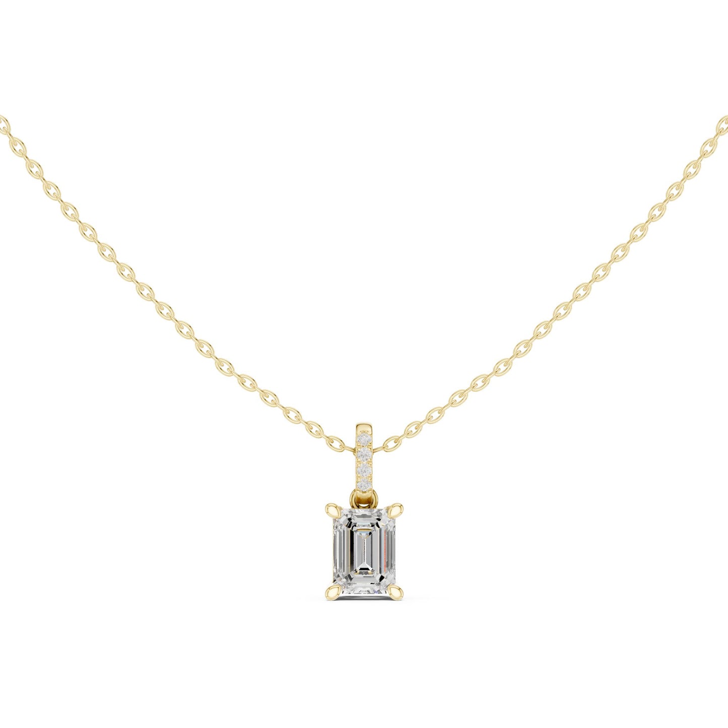 Emerald Lab Grown Diamond Pendant