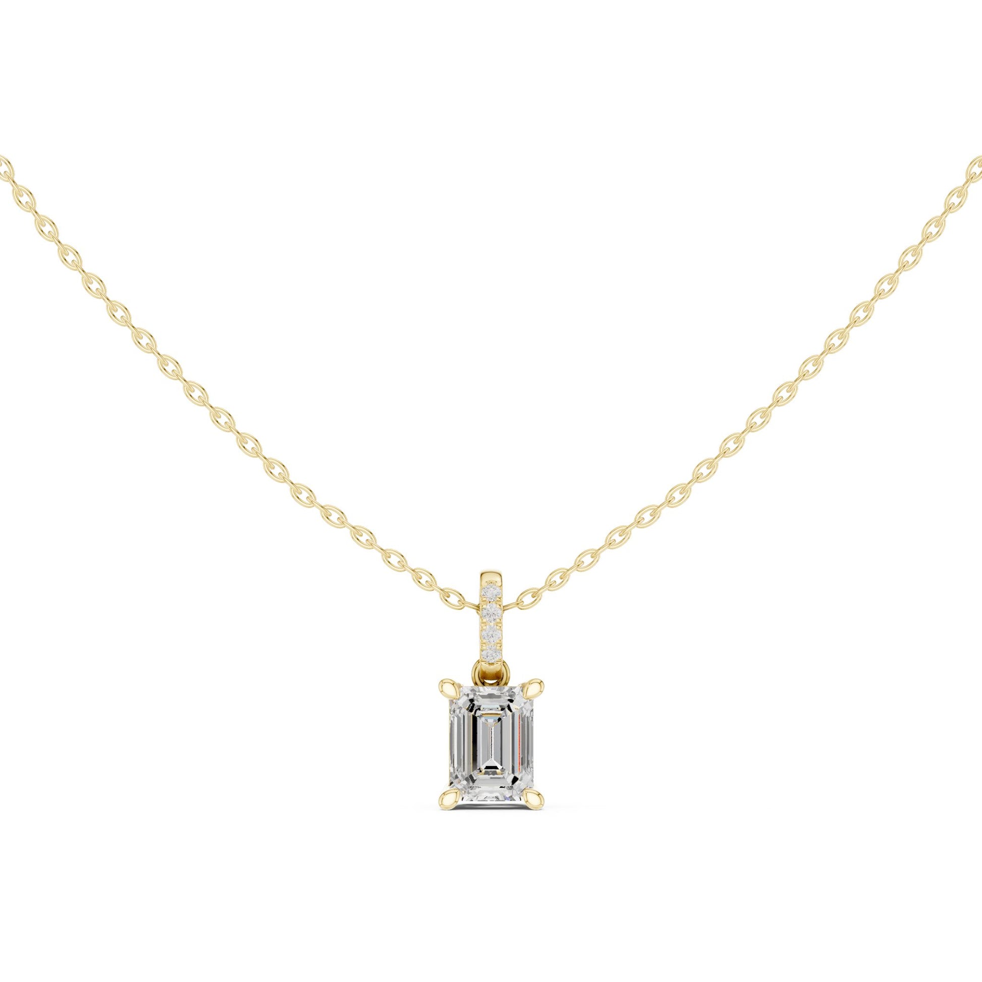 Emerald Lab Grown Diamond Pendant