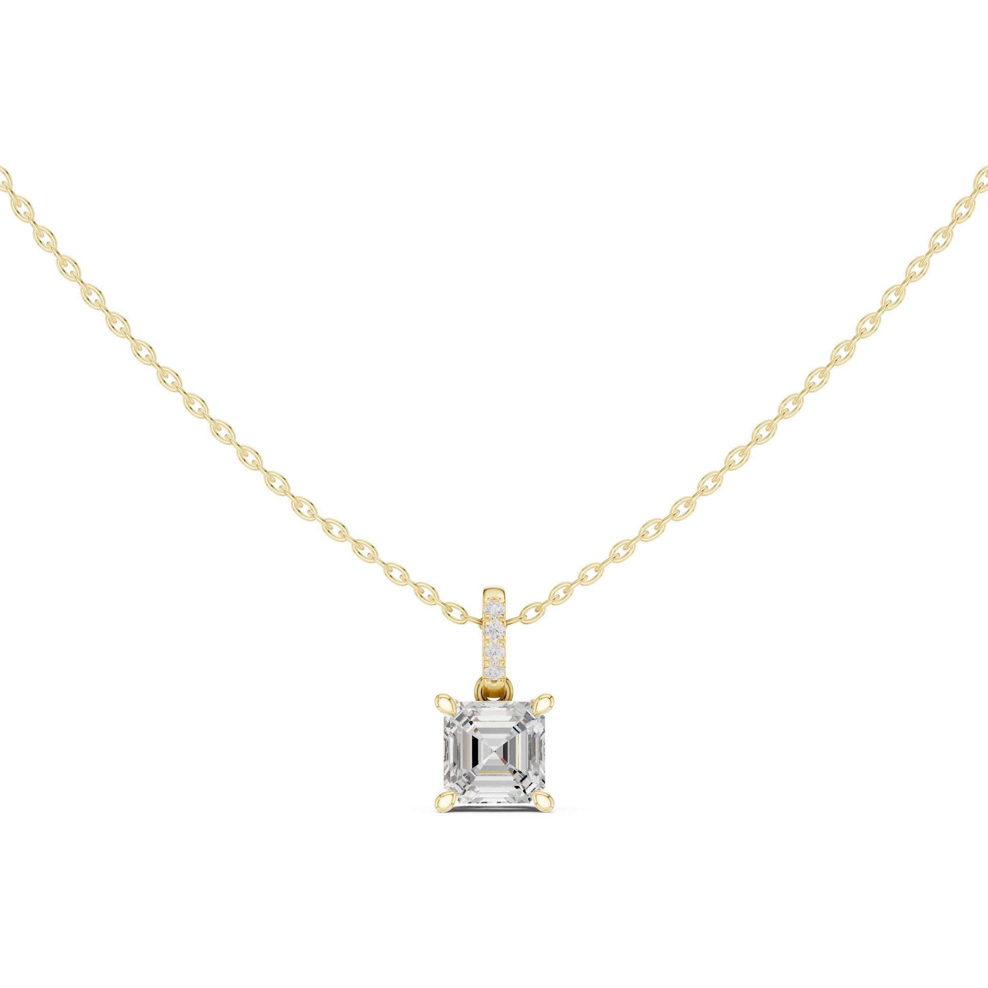 Emerald Lab Grown Diamond Pendant