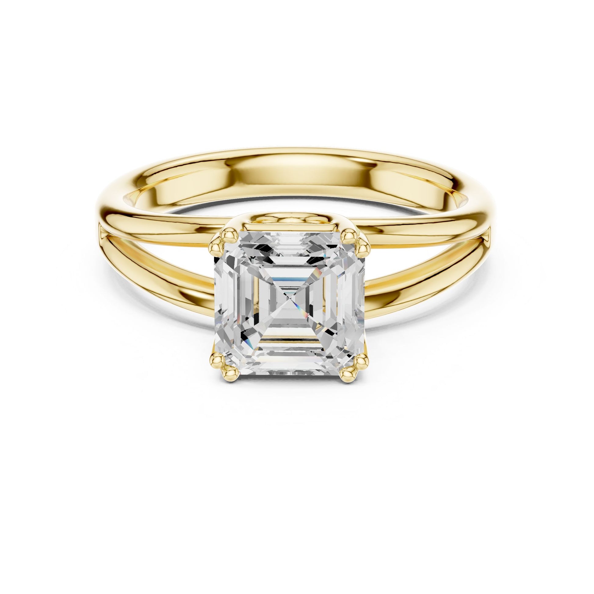 Emerald Lab Grown Diamond Solitaire Engagement Ring