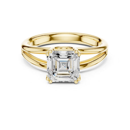 Emerald Lab Grown Diamond Solitaire Engagement Ring
