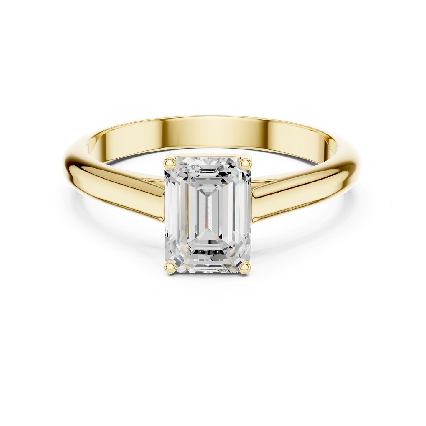 Emerald Lab Grown Diamond Solitaire Engagement Ring