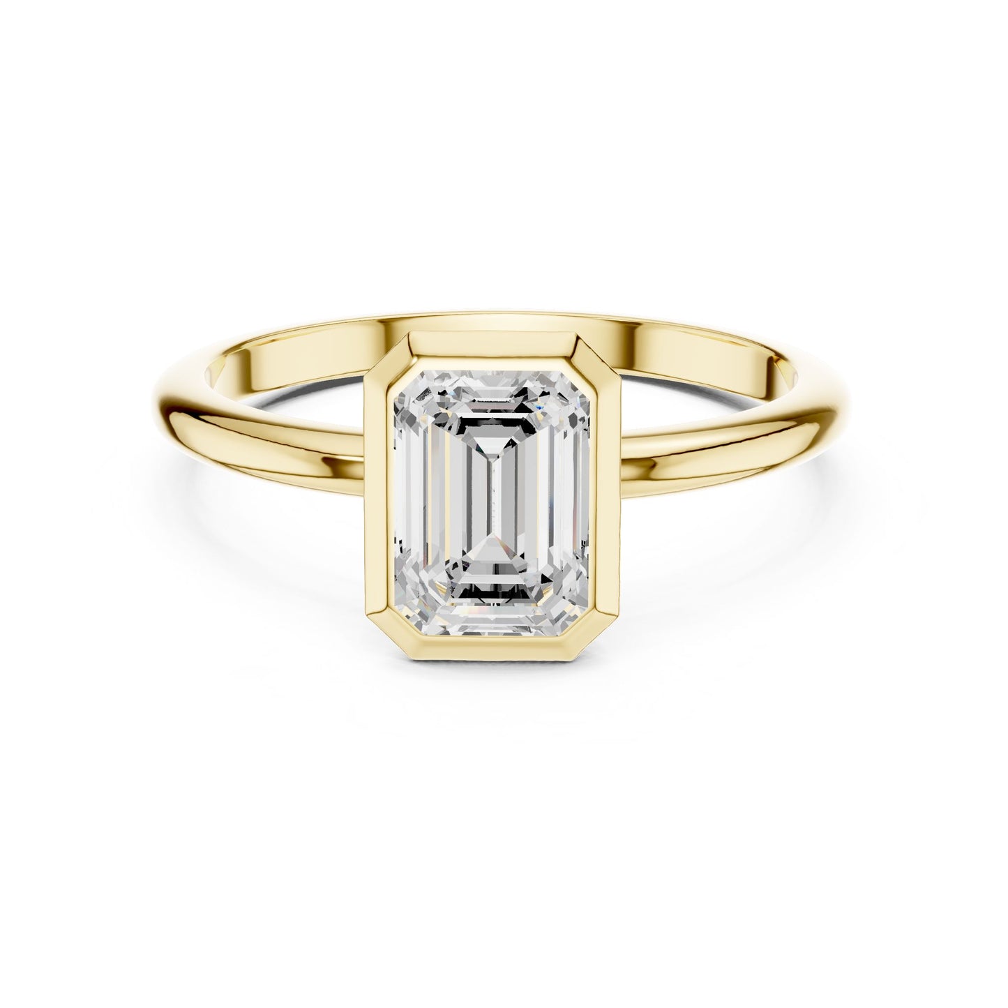 Emerald Lab Grown Diamond Solitaire Engagement Ring