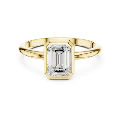 Emerald Lab Grown Diamond Solitaire Engagement Ring