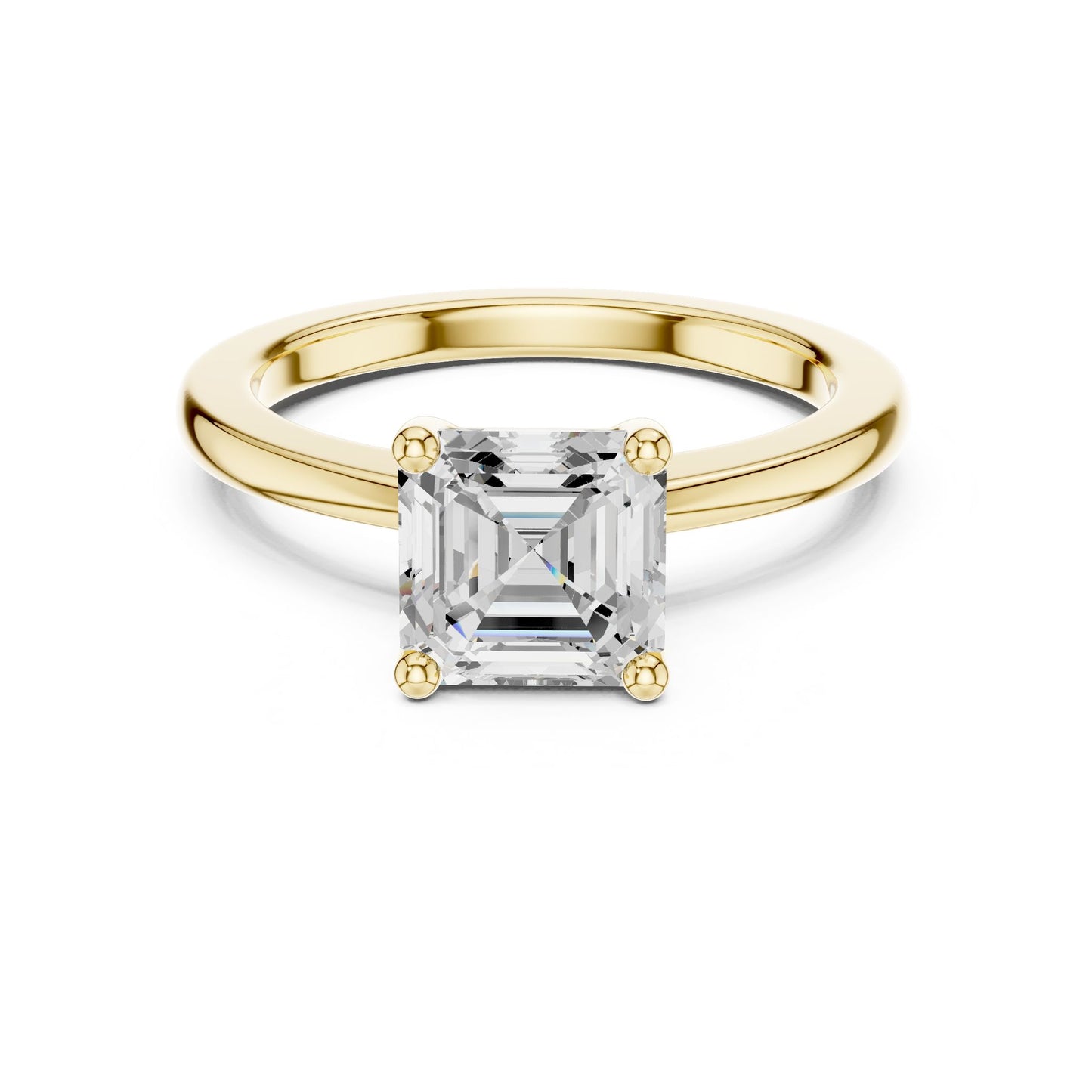 Emerald Lab Grown Diamond Solitaire Engagement Ring