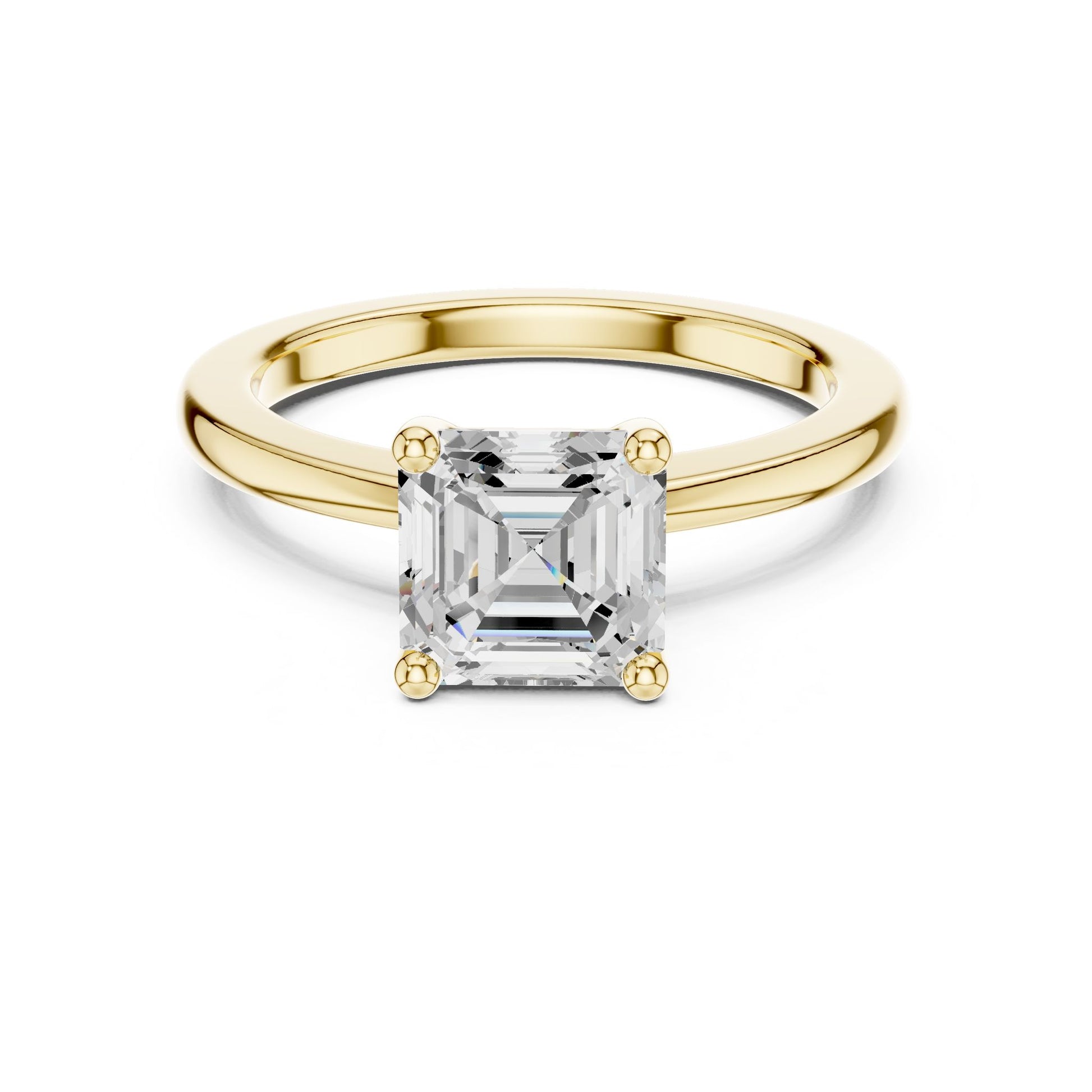 Emerald Lab Grown Diamond Solitaire Engagement Ring