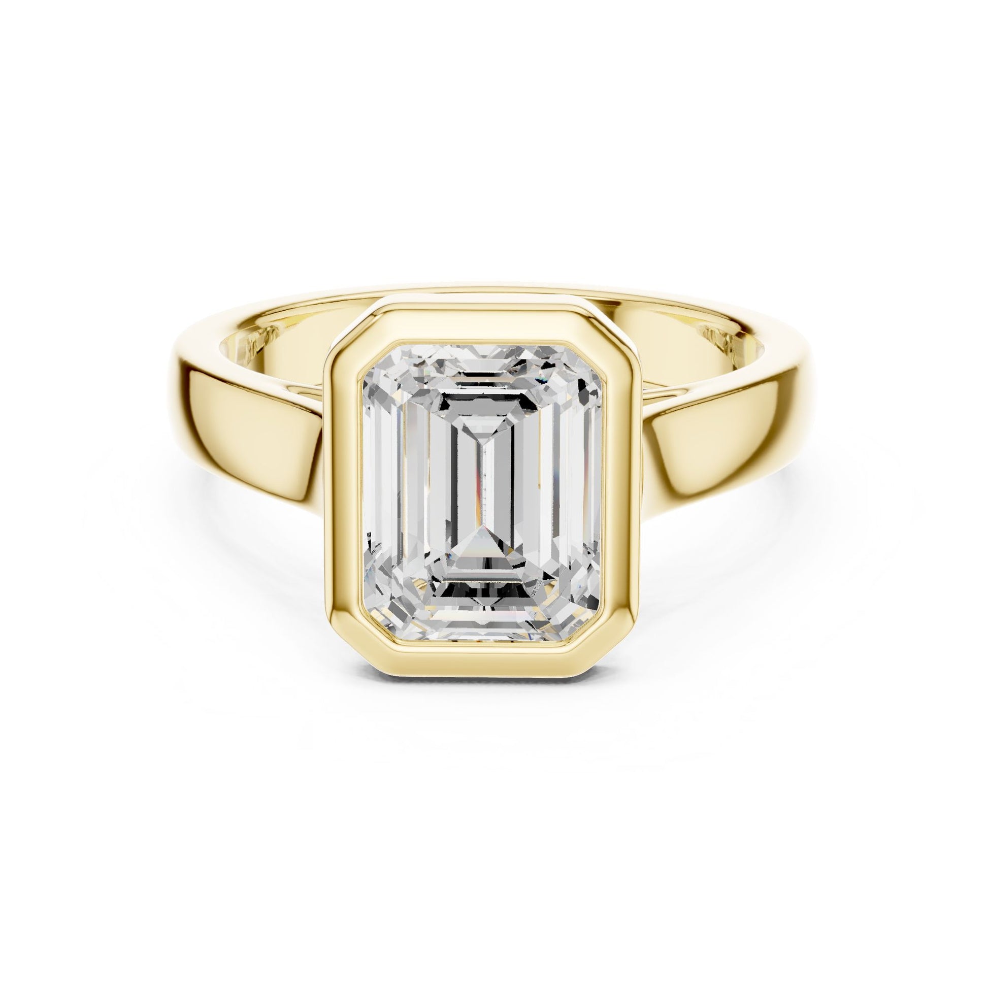 Emerald Lab Grown Diamond Solitaire Engagement Ring
