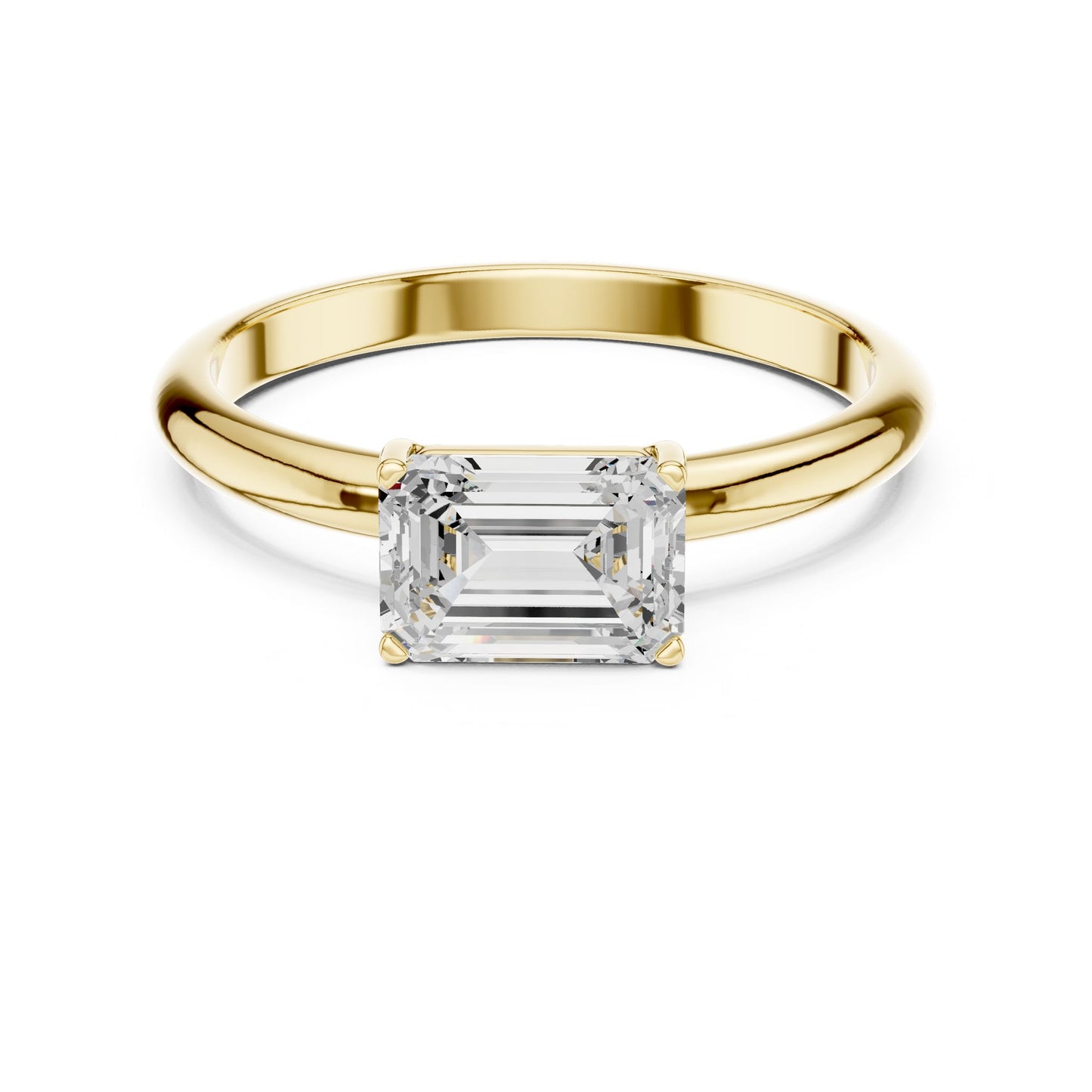 Emerald Lab Grown Diamond Solitaire Engagement Ring