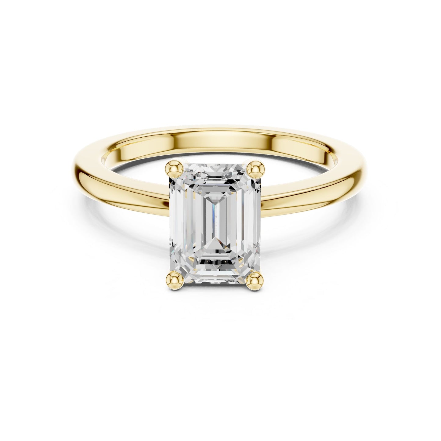 Emerald Lab Grown Diamond Solitaire Engagement Ring