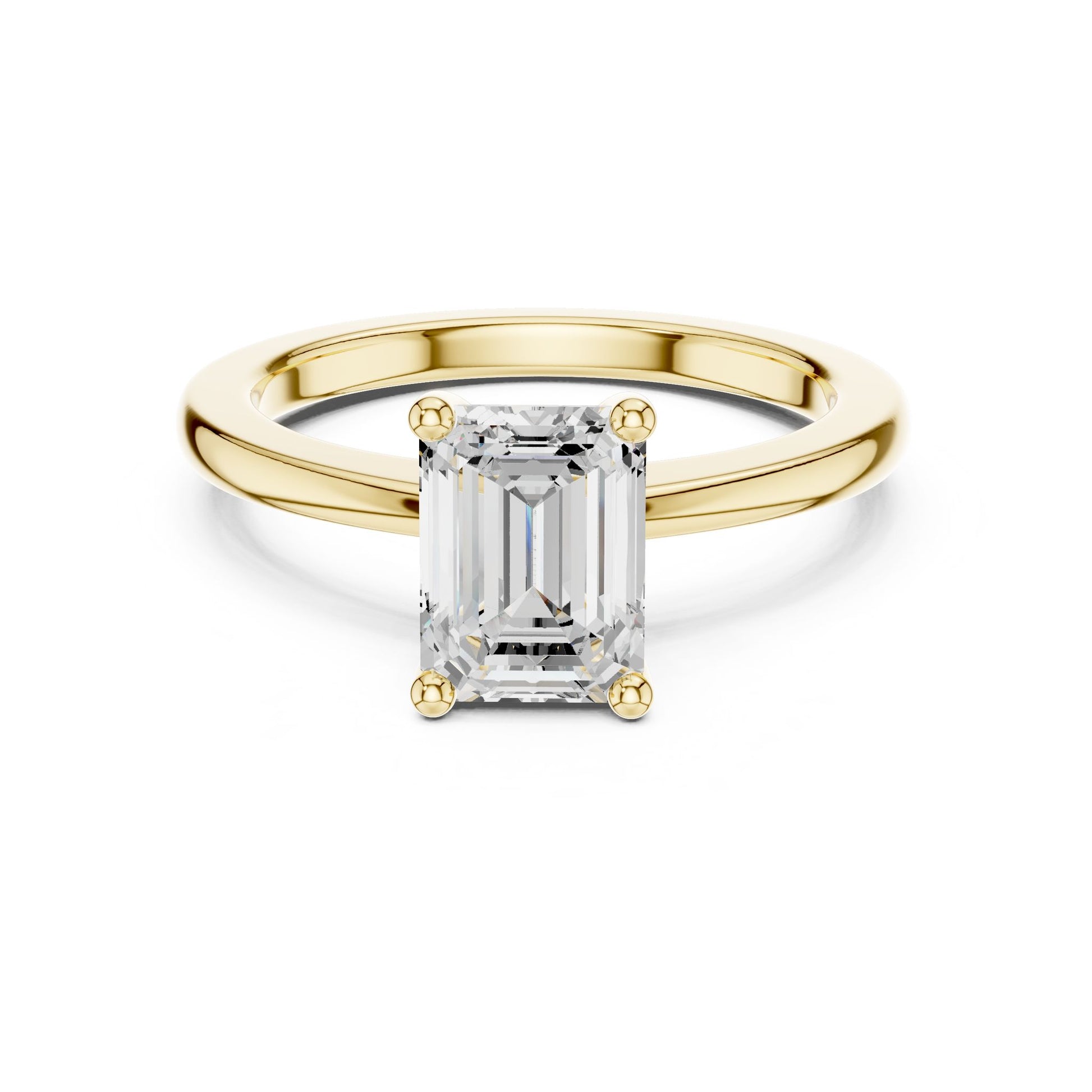 Emerald Lab Grown Diamond Solitaire Engagement Ring