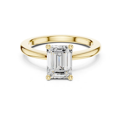 Emerald Lab Grown Diamond Solitaire Engagement Ring