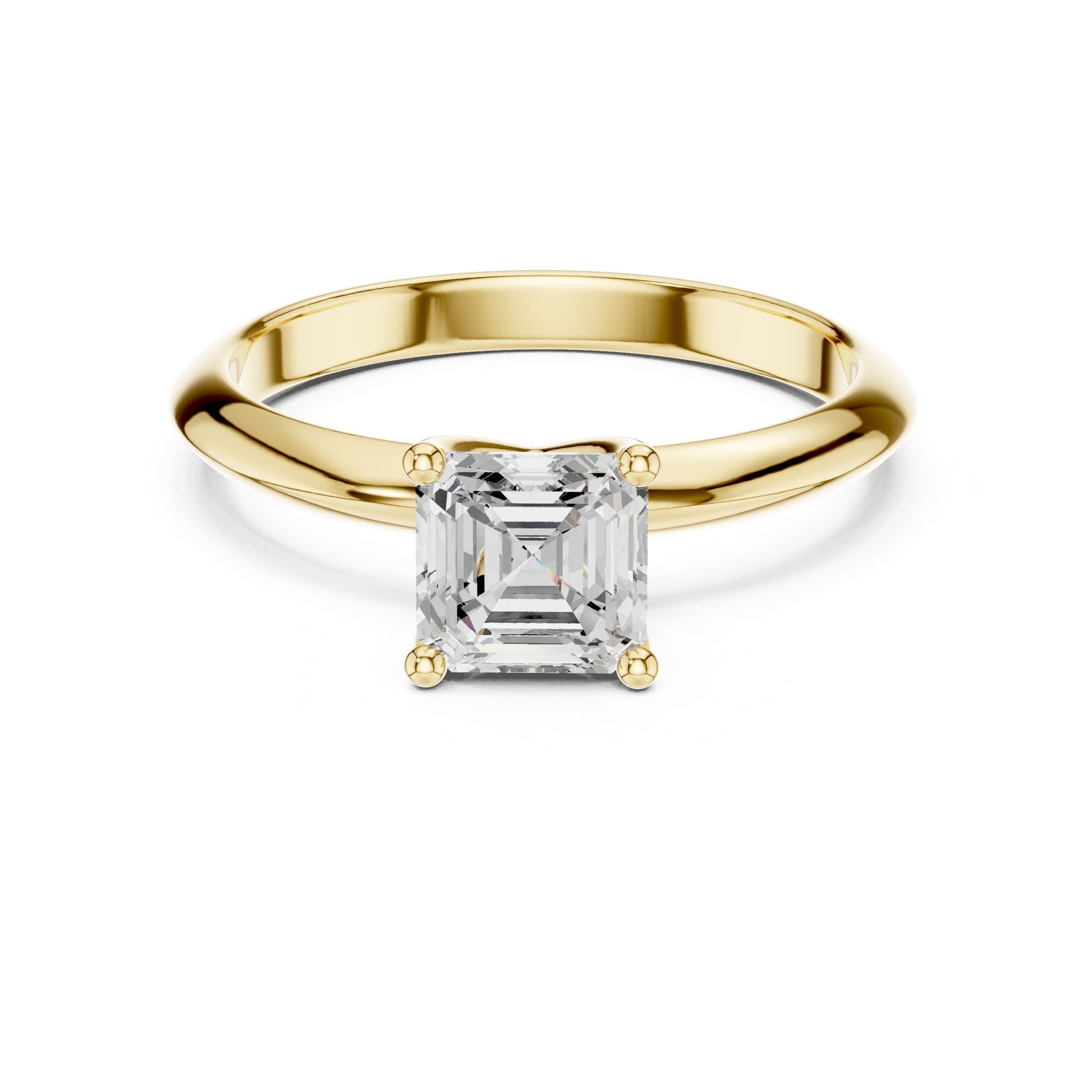 Emerald Lab Grown Diamond Solitaire Engagement Ring