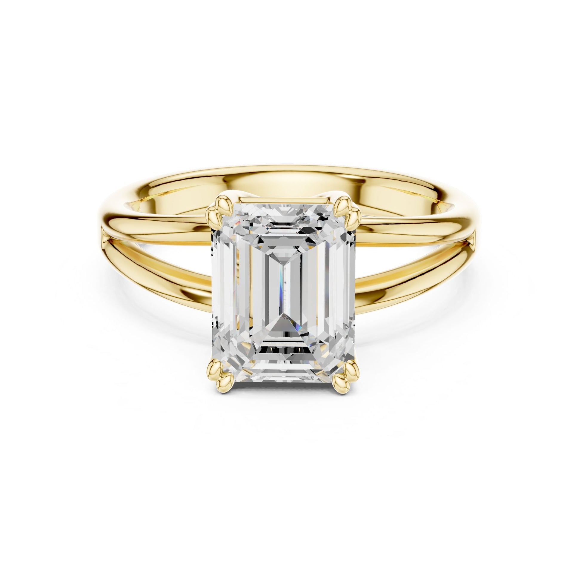 Emerald Lab Grown Diamond Solitaire Engagement Ring