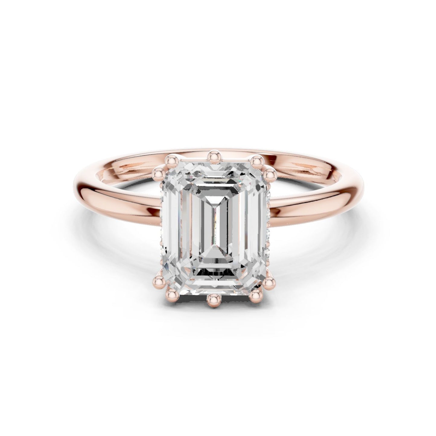 Emerald Lab Grown Diamond Solitaire Engagement Ring