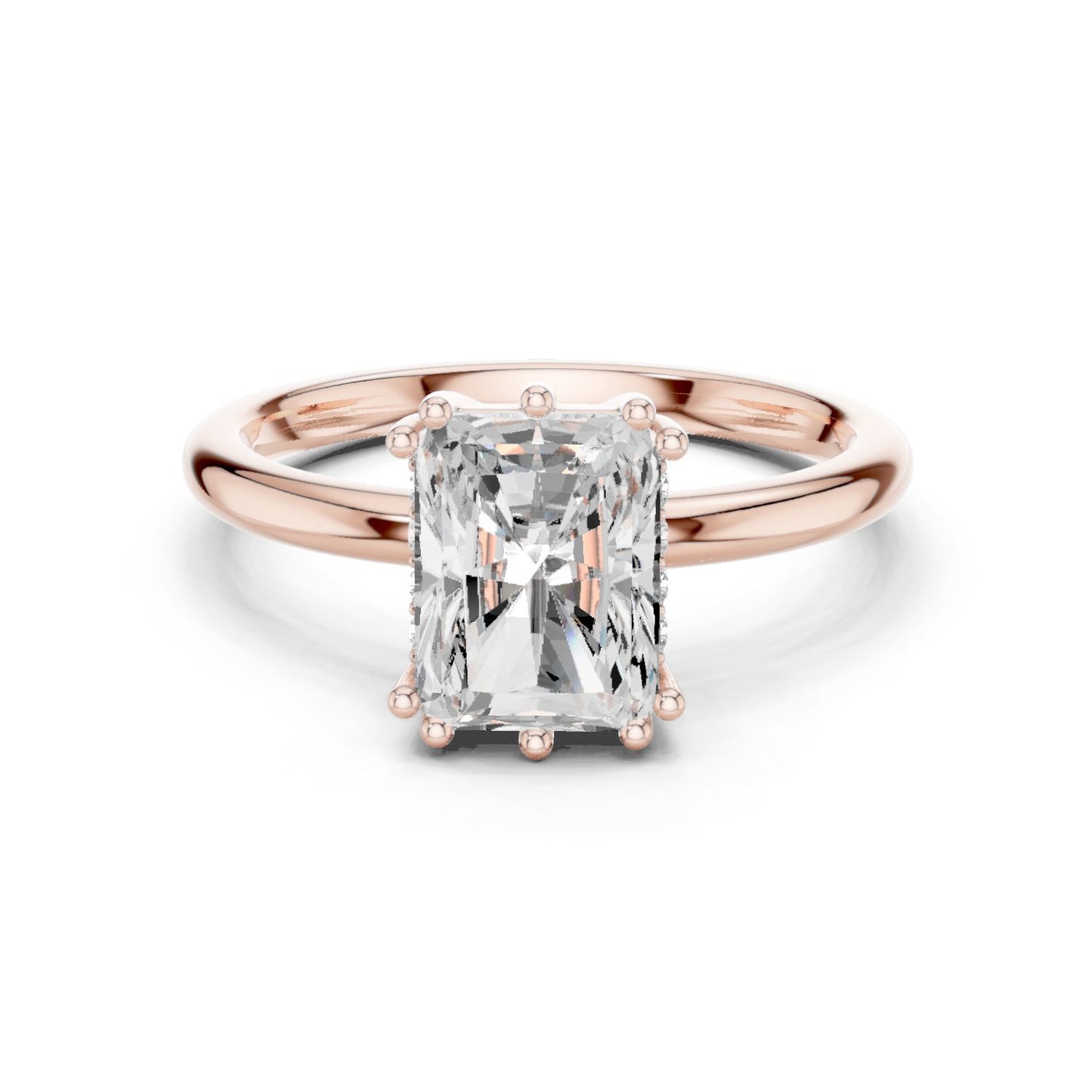 Emerald Lab Grown Diamond Solitaire Engagement Ring