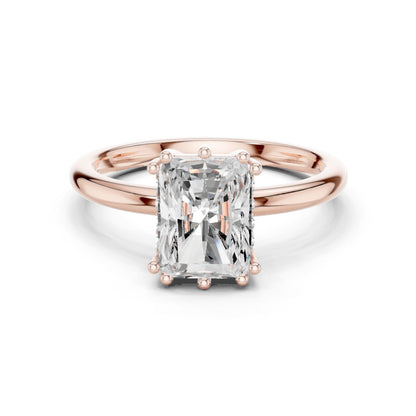 Emerald Lab Grown Diamond Solitaire Engagement Ring