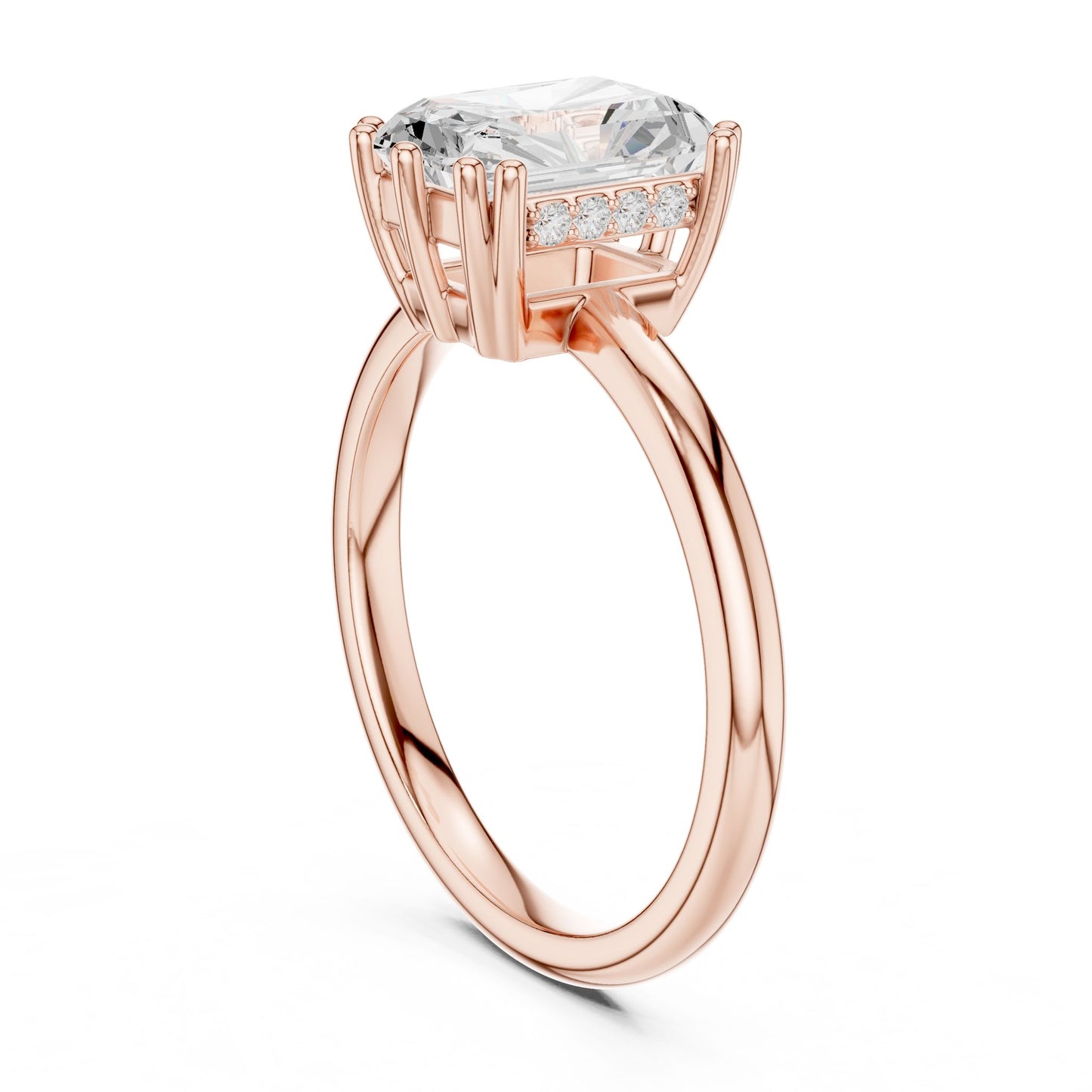 Emerald Lab Grown Diamond Solitaire Engagement Ring