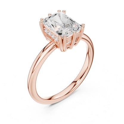 Emerald Lab Grown Diamond Solitaire Engagement Ring