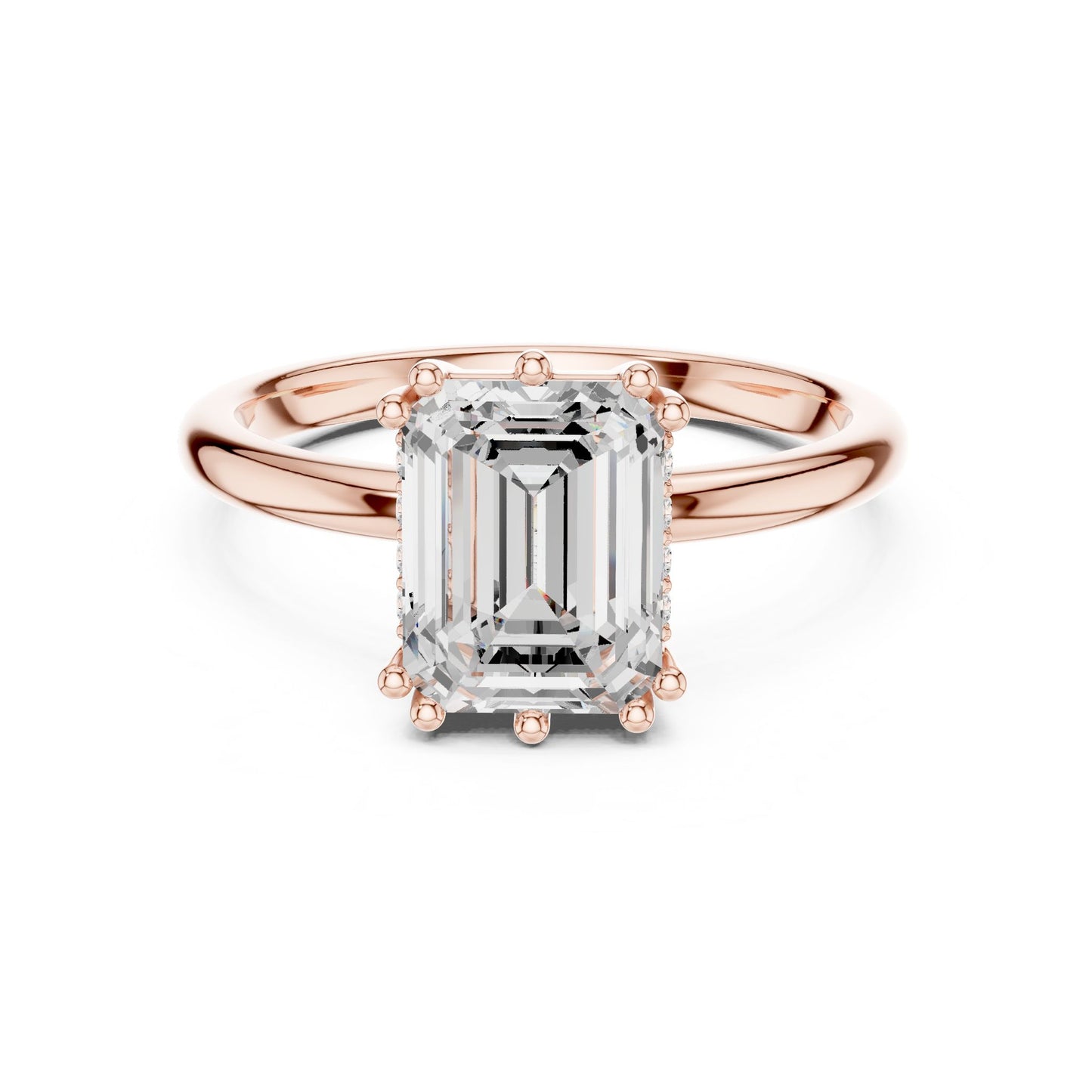 Emerald Lab Grown Diamond Solitaire Engagement Ring