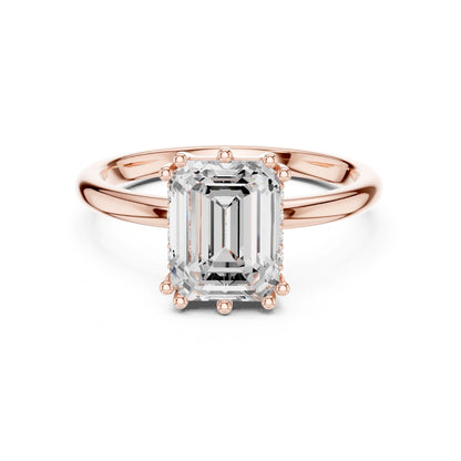 Emerald Lab Grown Diamond Solitaire Engagement Ring