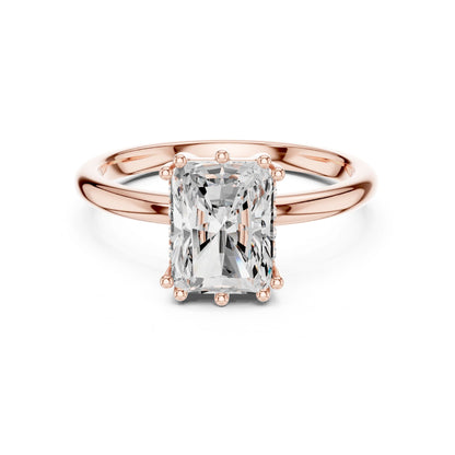 Emerald Lab Grown Diamond Solitaire Engagement Ring