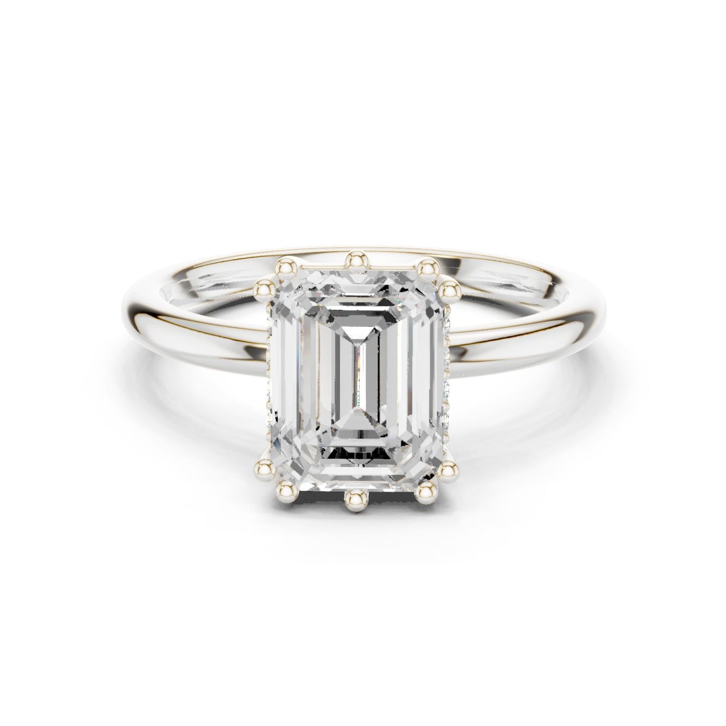 Emerald Lab Grown Diamond Solitaire Engagement Ring