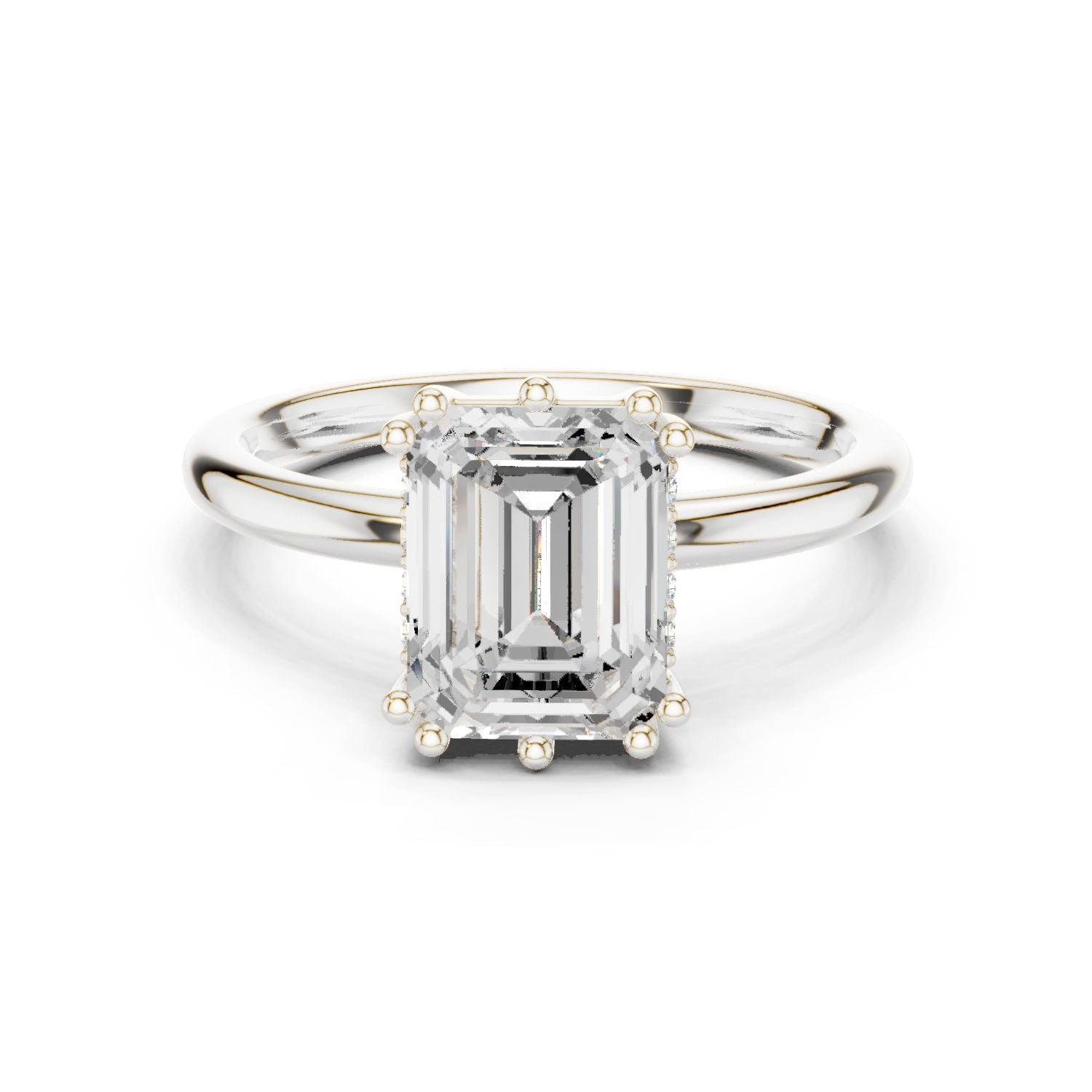 Emerald Lab Grown Diamond Solitaire Engagement Ring