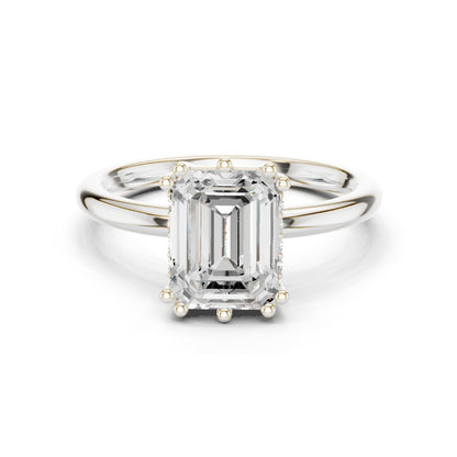 Emerald Lab Grown Diamond Solitaire Engagement Ring