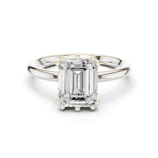 Emerald Lab Grown Diamond Solitaire Engagement Ring