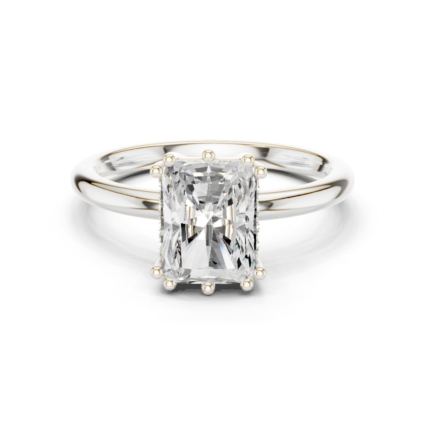 Emerald Lab Grown Diamond Solitaire Engagement Ring