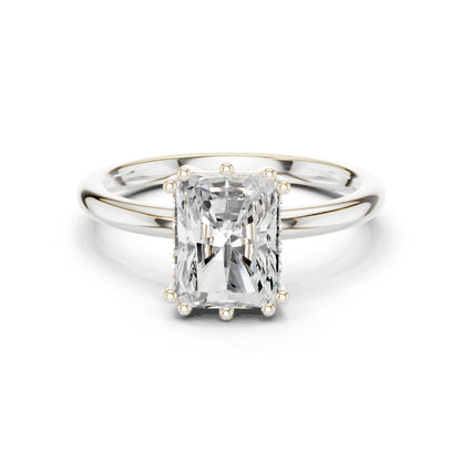 Emerald Lab Grown Diamond Solitaire Engagement Ring