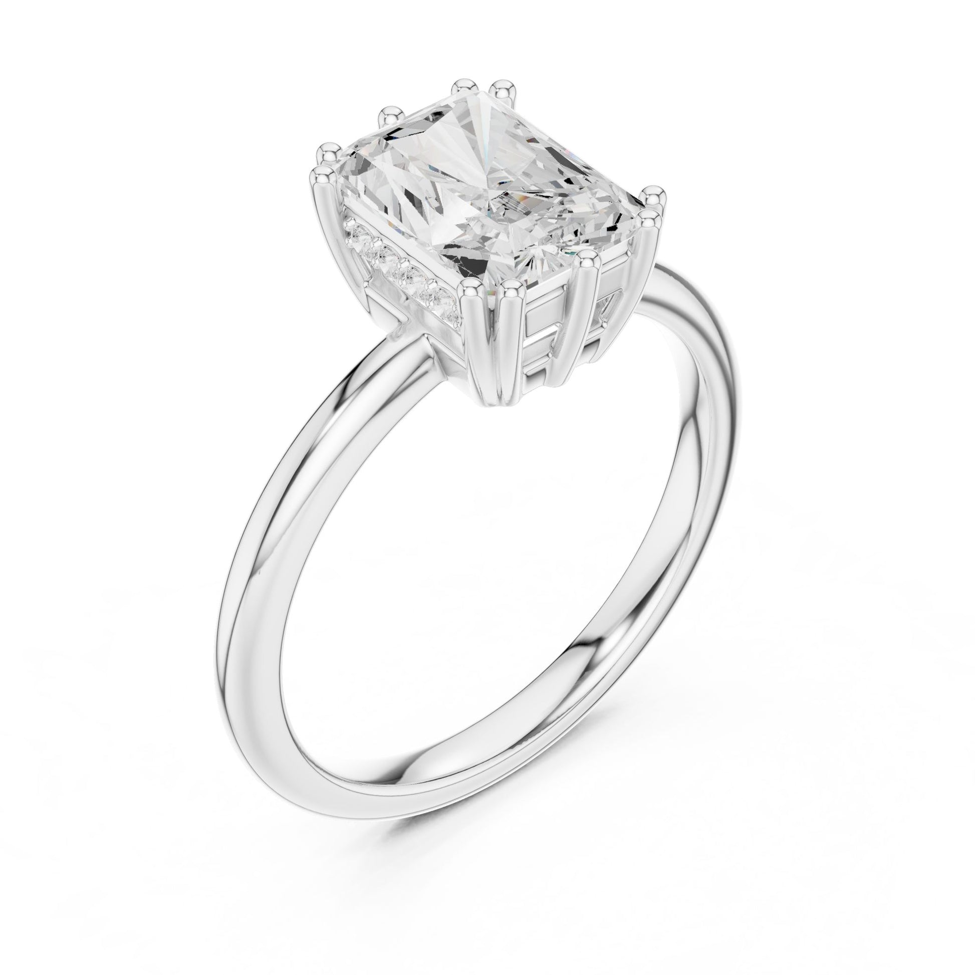 Emerald Lab Grown Diamond Solitaire Engagement Ring