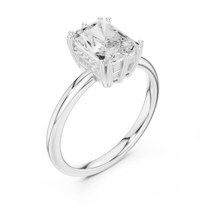 Emerald Lab Grown Diamond Solitaire Engagement Ring