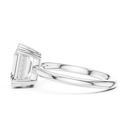 Emerald Lab Grown Diamond Solitaire Engagement Ring