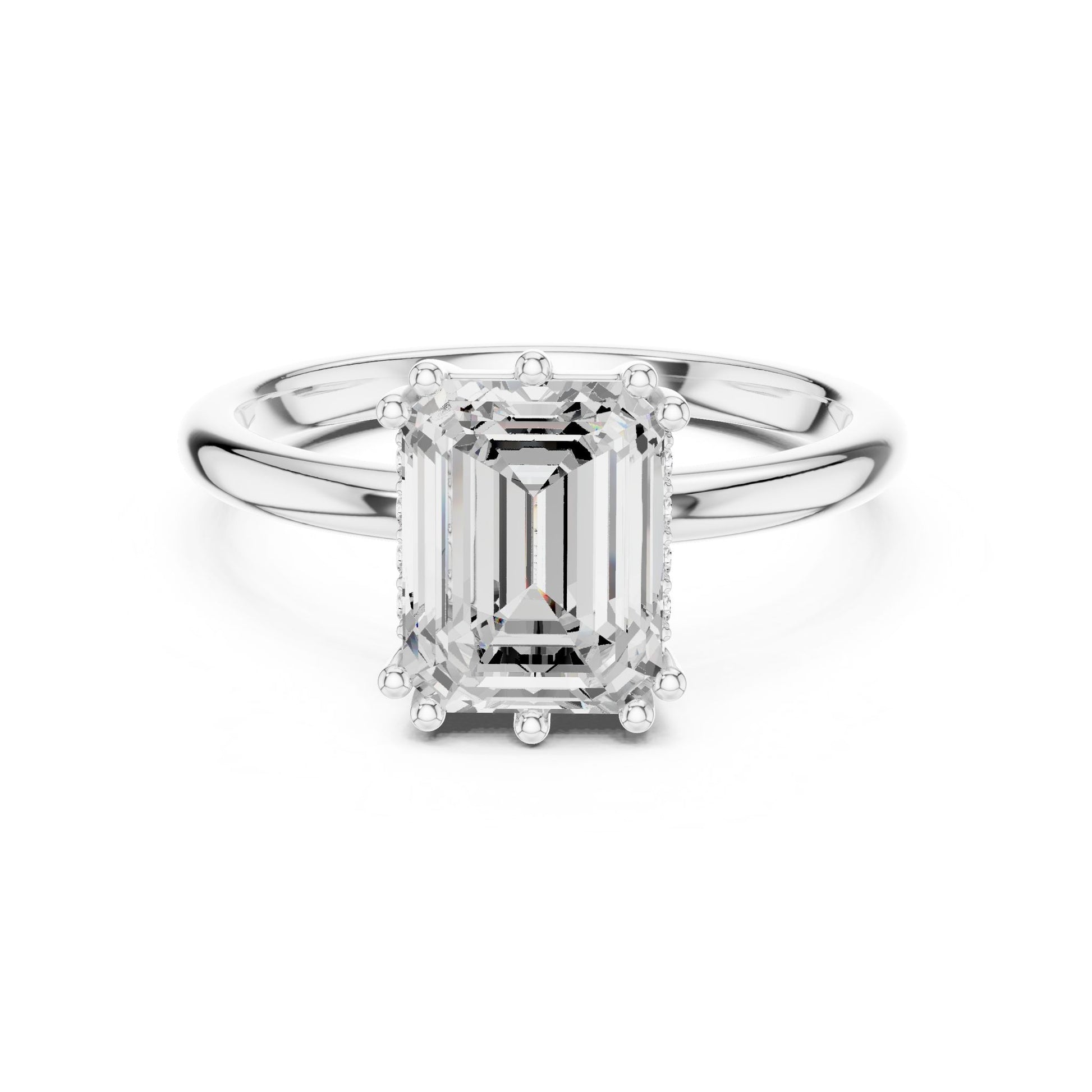 Emerald Lab Grown Diamond Solitaire Engagement Ring
