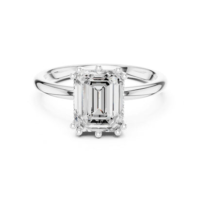 Emerald Lab Grown Diamond Solitaire Engagement Ring
