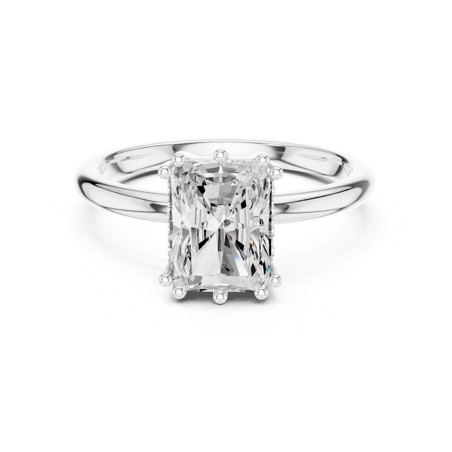 Emerald Lab Grown Diamond Solitaire Engagement Ring