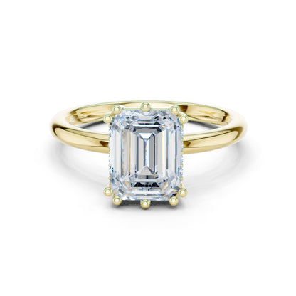 Emerald Lab Grown Diamond Solitaire Engagement Ring