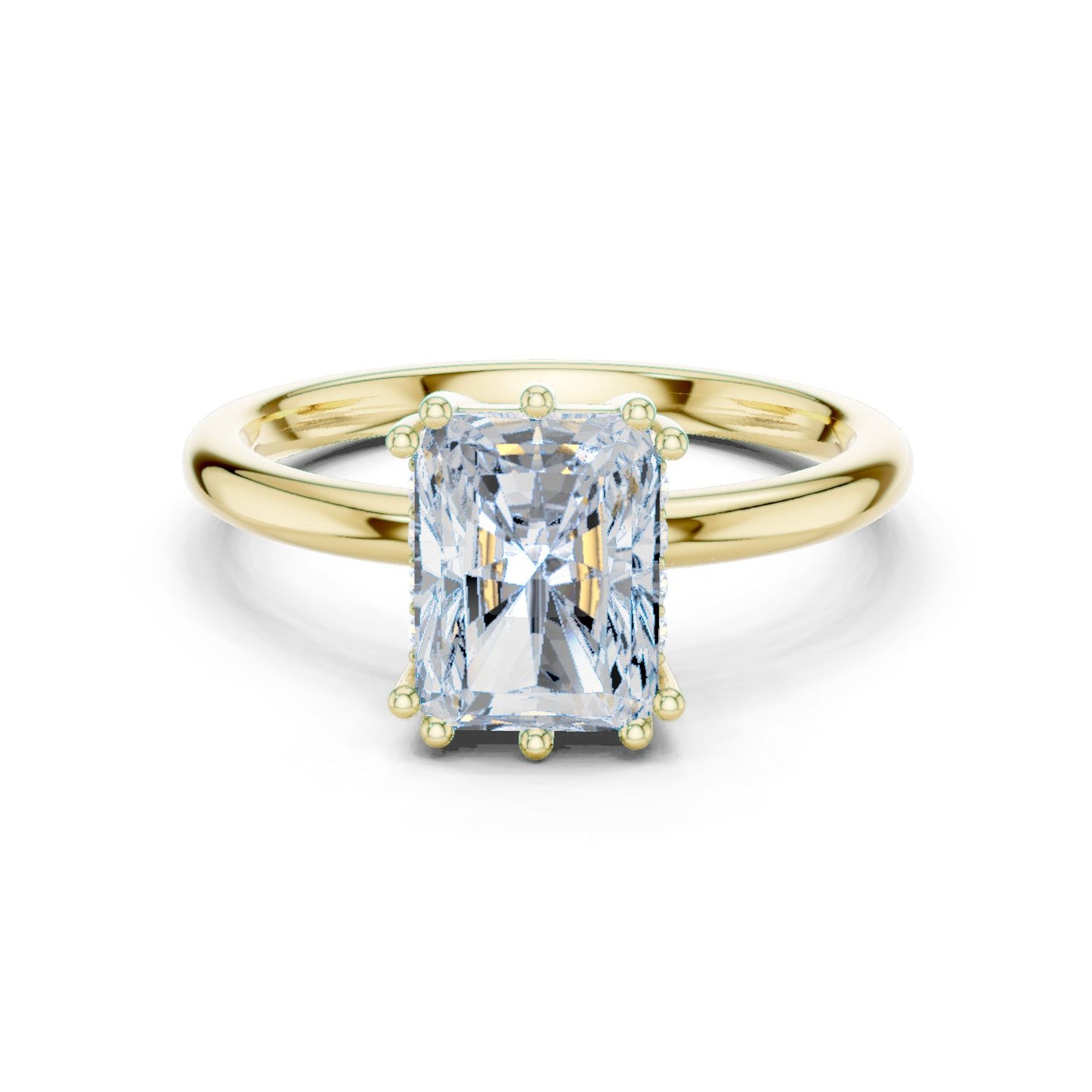 Emerald Lab Grown Diamond Solitaire Engagement Ring